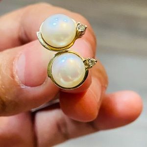 COPY - 10k or 14k pearl diamond earrings/
